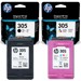 کارتریج جوهر افشان اچ پی مشکی و سه رنگ مدل HP 305