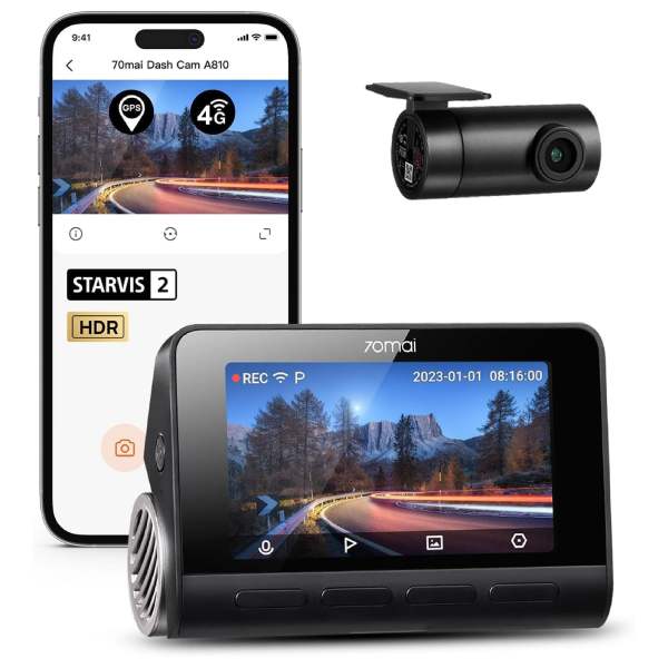 دوربین فیلم برداری خودروی سوِنتی مِی مدل 70Mai Dash Cam Set A810 دوربین جلو به همراه دوربین عقب