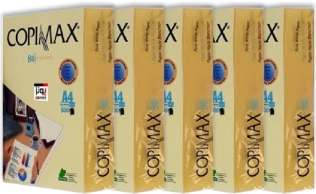 بسته 5 تایی کاغذ زرد a4 کپی مکس
