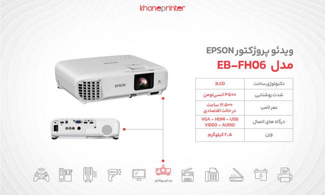 قیمت ویدئو پروژکتور اپسون مدل epson fh06