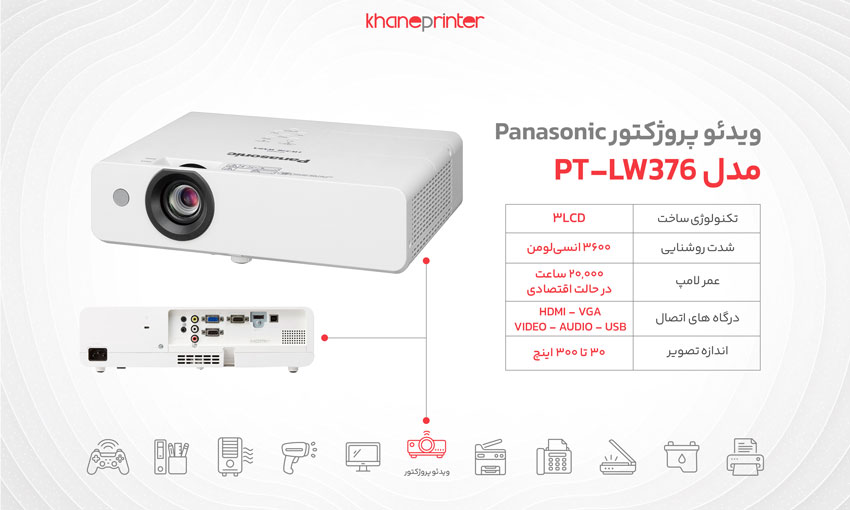 خرید پروژکتور پاناسونیک مدل lw376