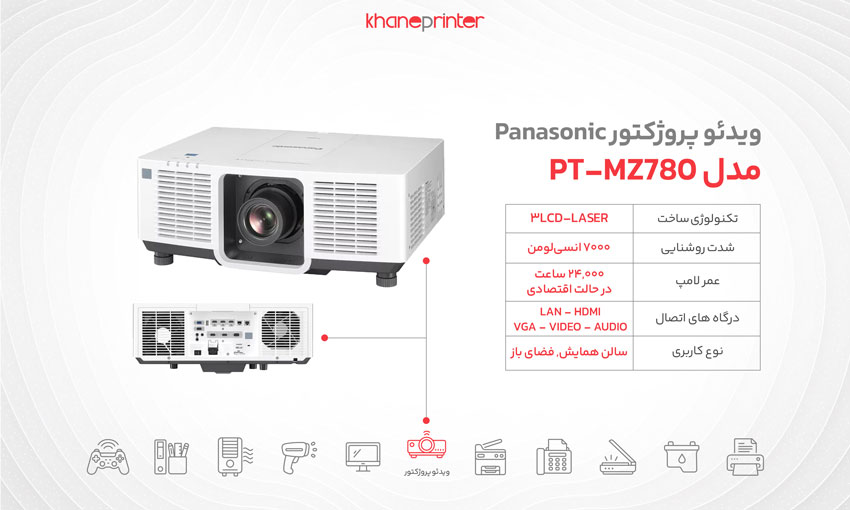 خرید ویدئو پروژکتور پاناسونیک مدل mz780