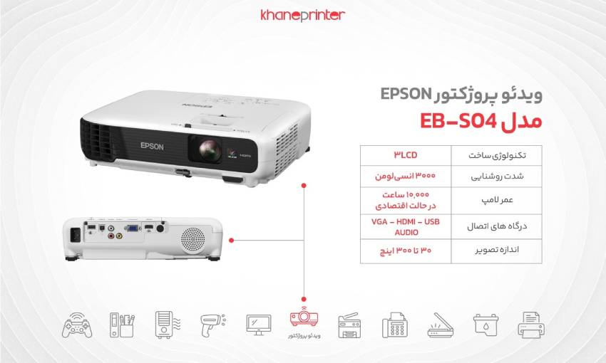 خرید ویدئو پروژکتور اپسون مدل eb s04