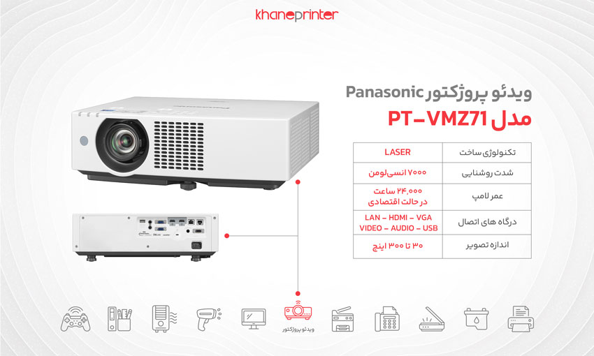 خرید ویدئو پروژکتور پاناسونیک مدل vmz71