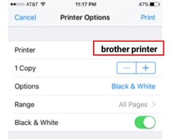 چاپ دورو پرینترهای Brother در iOS