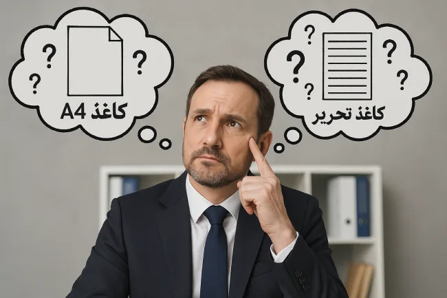 فرق کاغذ تحریر با کاغذ A4 چیست؟
