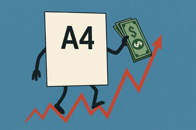 چرا قیمت کاغذ A4 مدام در حال تغییره؟ دلایل افزایش قیمت